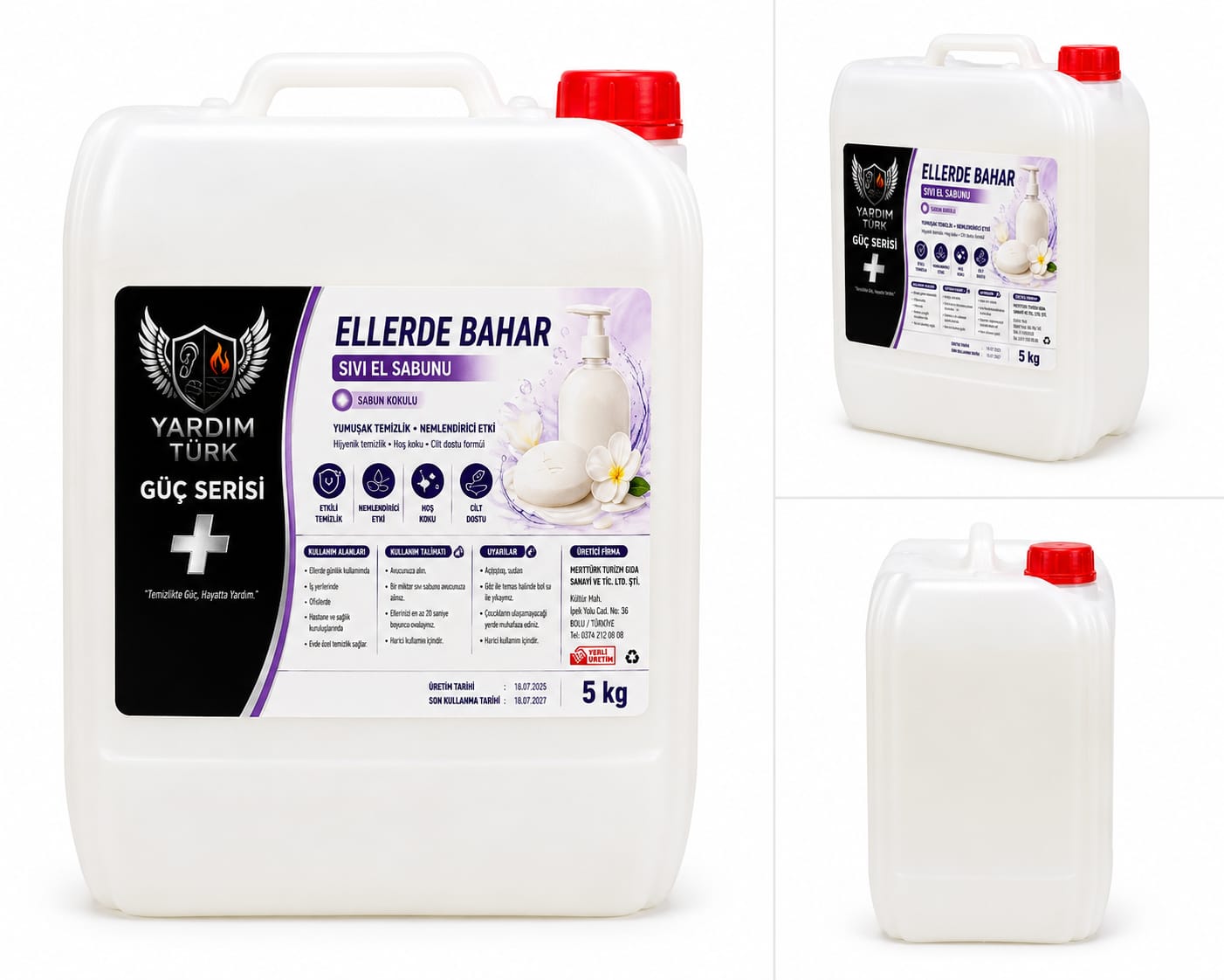 Ellerde Bahar Beyaz Sabun Kokulu Sıvı El Sabunu – 5 Kg